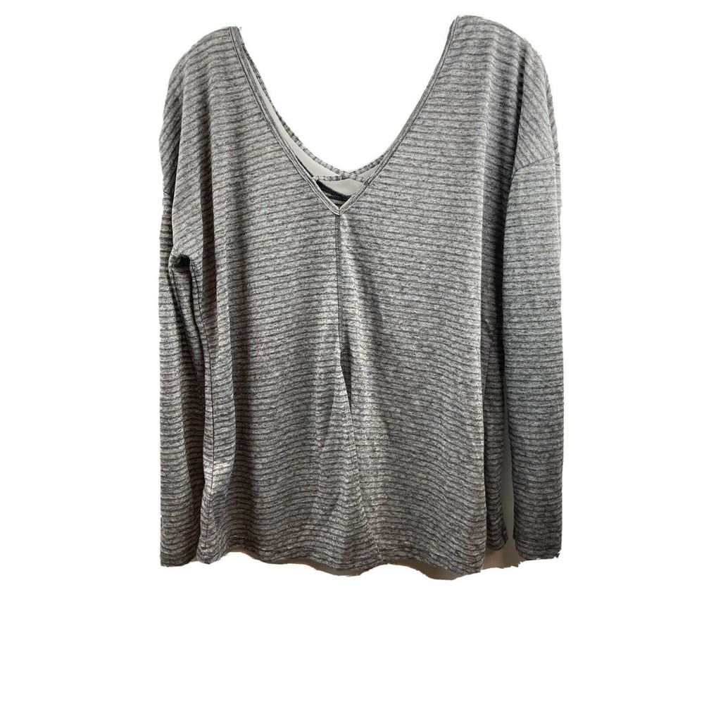 The North Face Gray Striped Long Sleeve Top Size M